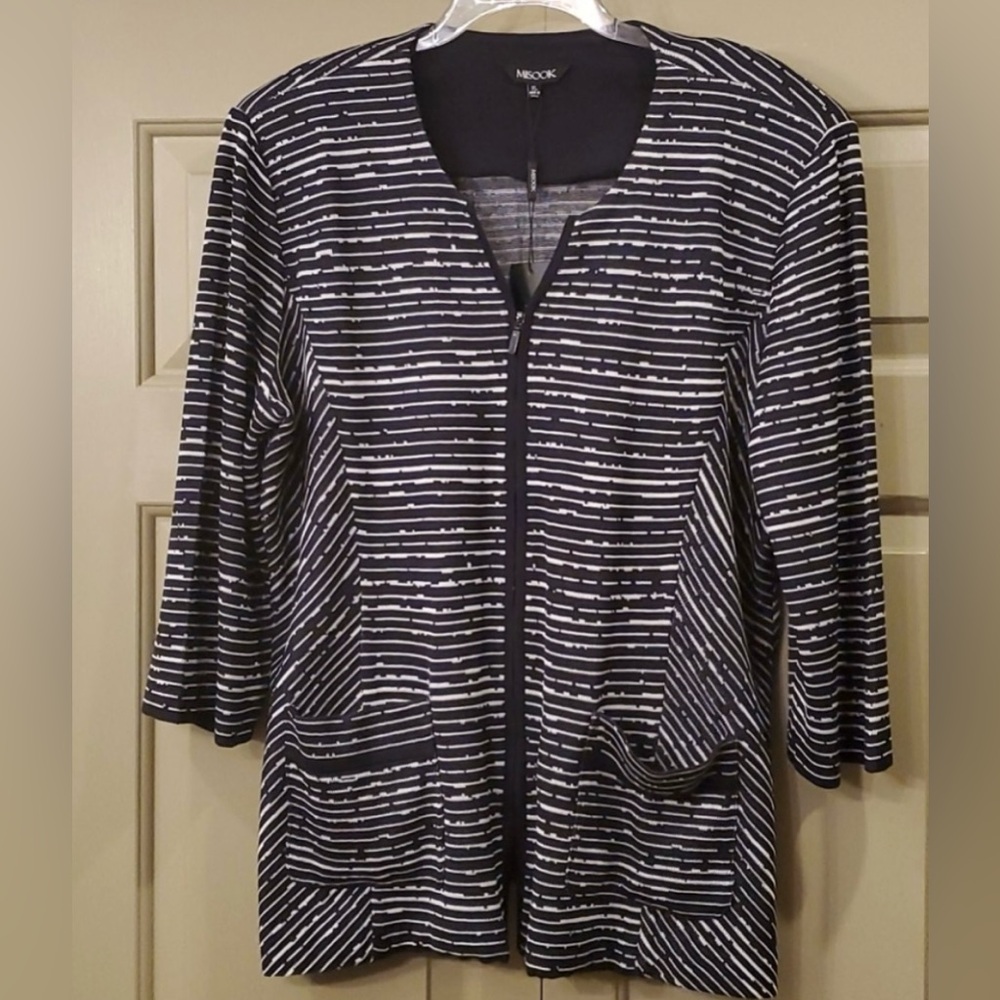 Misook cardigan- New with tags navy & white striped - smoke & pet free home